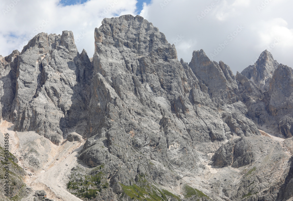 breathtaking mountain panorama of the Italian Alps in summer