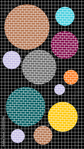Set of Object Minimalist Painted Illustrations, Led Screen Texture. LCD Monitor. Pixel Textured TV Background,  Circle Shapes, Projector Grid Template, Abstract Designs, and Shapes © Saeid