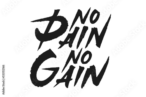No pain no gain vector lettering