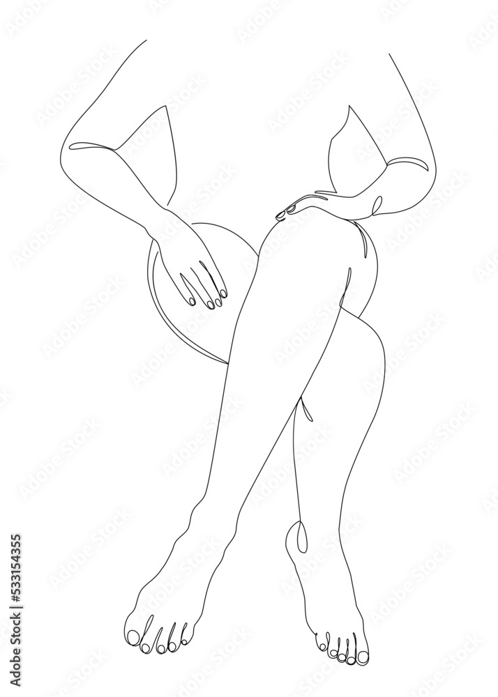 Silhouettes of a girl in a modern one line style. Continuous lady line drawing, aesthetic outline for home decor, posters, wall art, stickers, logo. Vector illustration. Silhouettes of a girl in a modern one line style. Continuous lady line drawing, aesthetic outline for home decor, posters, wall art, stickers, logo. Vector illustration.