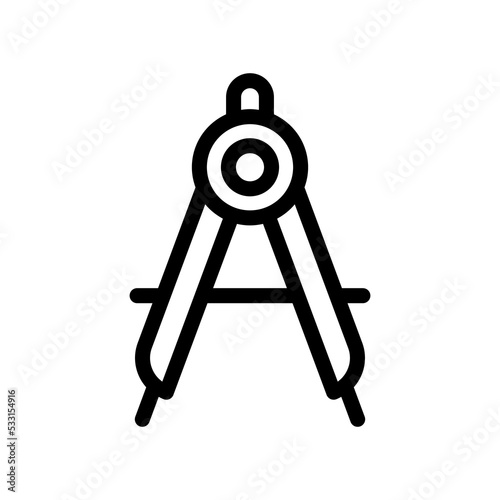 drawing compass line icon illustration vector graphic 