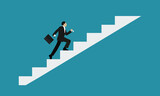 business man running on stairs