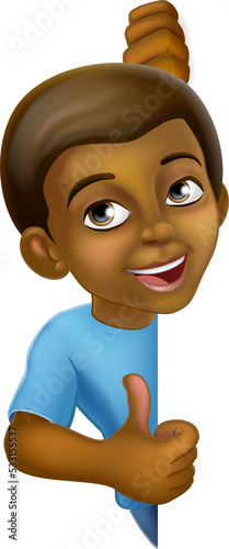 Black Boy Cartoon Child Kid...