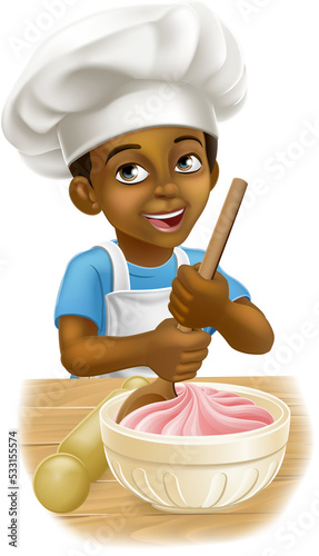 Black Boy Cartoon Child Che...