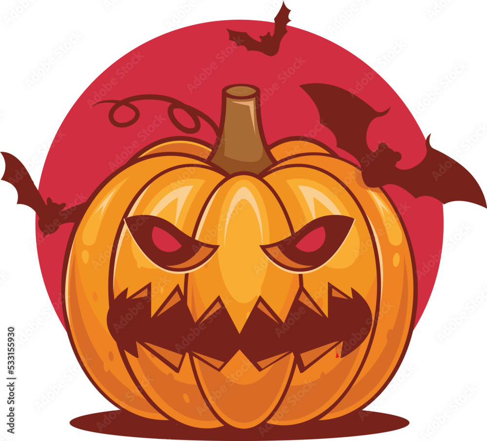 Scary Pumpkin illustration. Halloween vector art character. Spooky digital art illustration. cartoon monster drawing. Scary Pumpkin illustration. Halloween vector art character. Spooky digital art illustration. cartoon monster drawing.