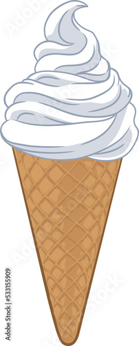 Ice Cream Cone Cartoon Illu...