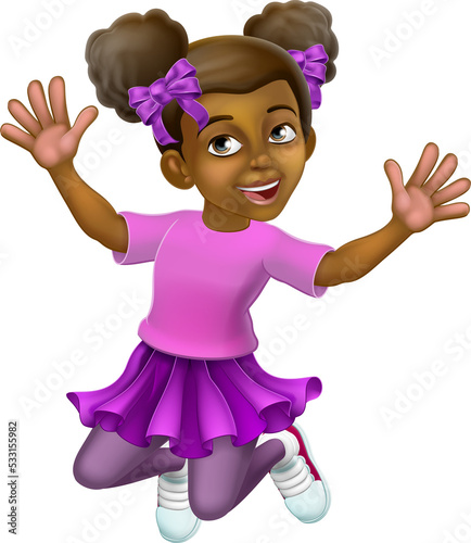 Happy Jumping Girl Kid Chil...
