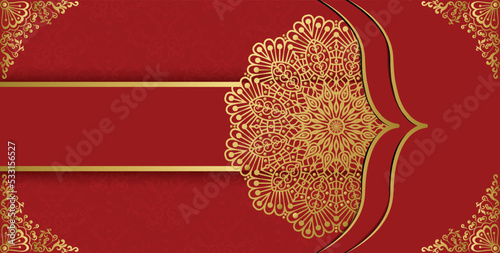 Ornamental invitation card with floral mandala. Royal gorgeous arabesque style invitation card.