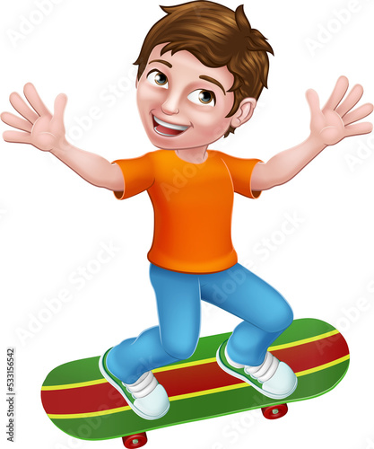 Child Skateboarding Boy Kid...