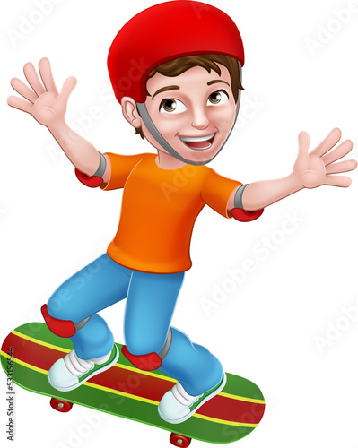 Boy Kid Child on Skateboard...