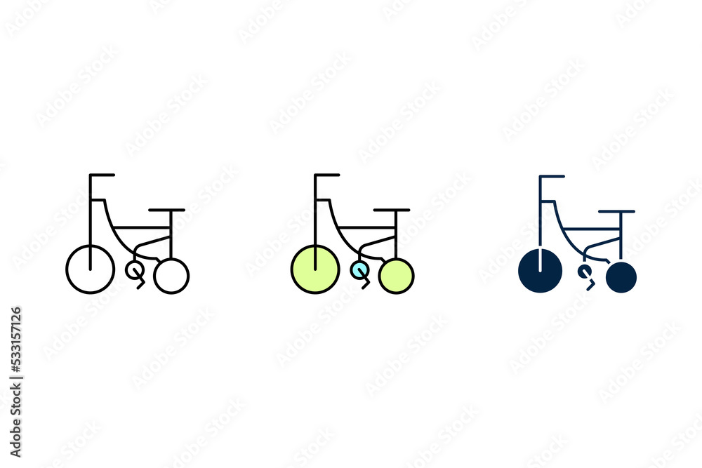 Kids tricycle line icon. Simple element illustration. Kids tricycle