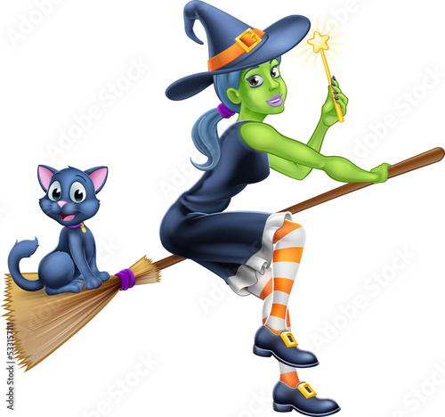 Witch Halloween Cartoon Cha...