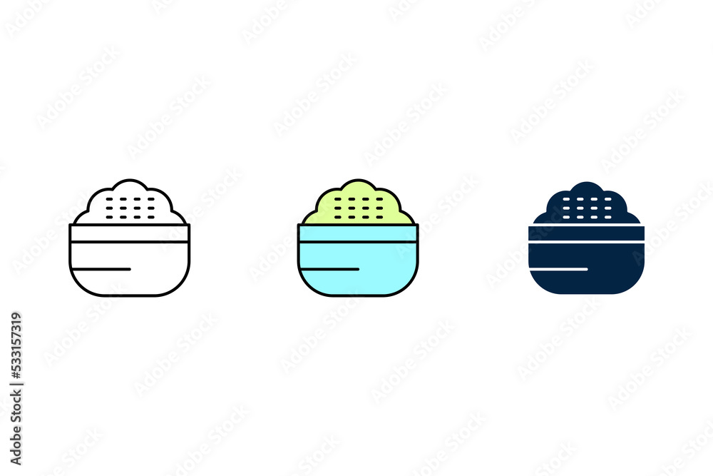Fototapeta premium Baby eating icon. Simple element illustration. Baby eating concept outline symbol design.