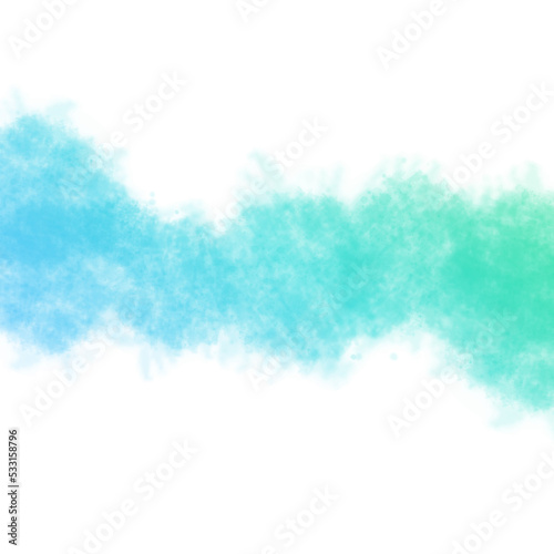 Abstract blue and green watercolor flow on white background. illustration graphic light blue and green gradient watercolor flow style background concept.