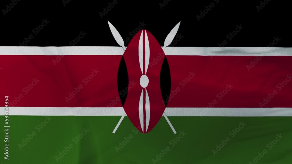 Gros plan 3d video 4k du drapeau Kenya