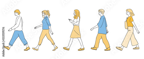 人物おしゃれイラスト素材	