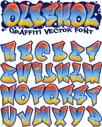 OldSkol - Graffiti Styled Street Art Cool Kids font, full editable A-Z alphabet
