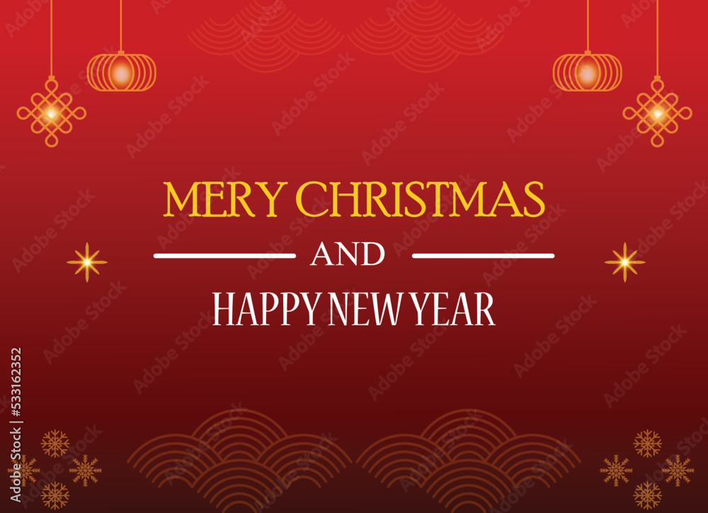 Merry christmas Greeting with Red Color background