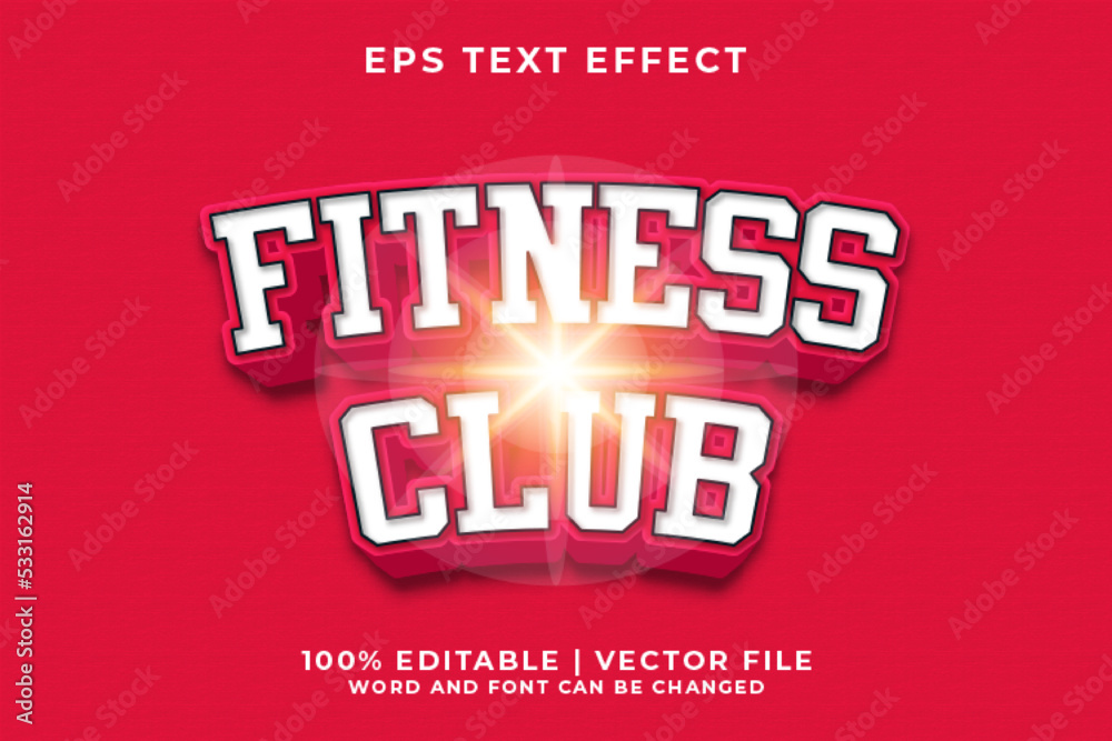 3d fitness club Cartoon Editable Text Effect Premium Vector 3d fitness club Cartoon Editable Text Effect Premium Vector