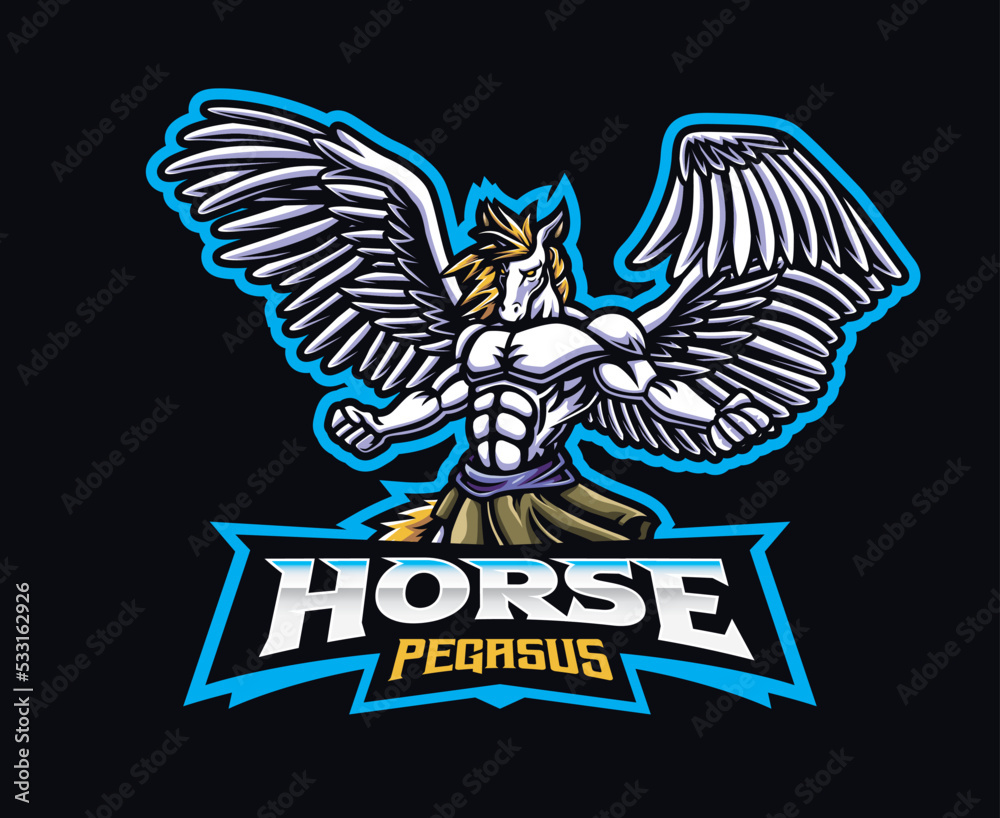 Fototapeta premium Pegasus man mascot logo design