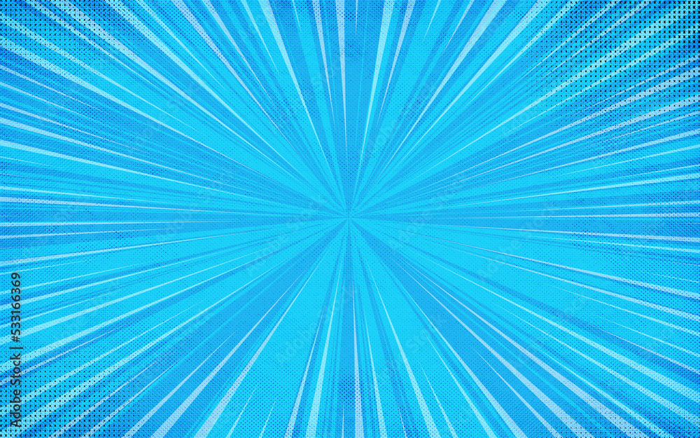 Pop art Blue star burst comic zoom colorful halftone vintage backdrop for comic superhero text Pop art Blue star burst comic zoom colorful halftone vintage backdrop for comic superhero text