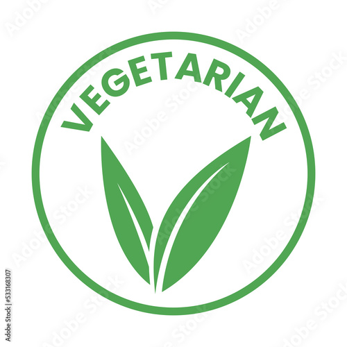 Wallpaper Mural Vegetarian Round Icon with Green Leaves - Icon 1 Torontodigital.ca