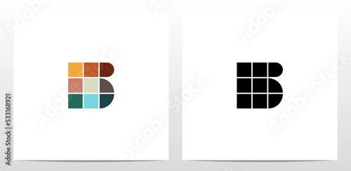 Colorful Tiles Letter Logo Design B