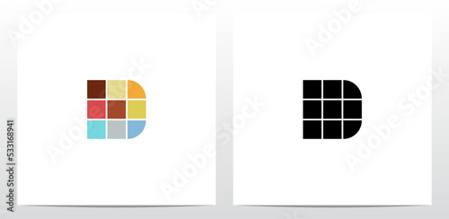 Colorful Tiles Letter Logo Design D