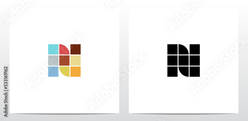 Colorful Tiles Letter Logo Design N