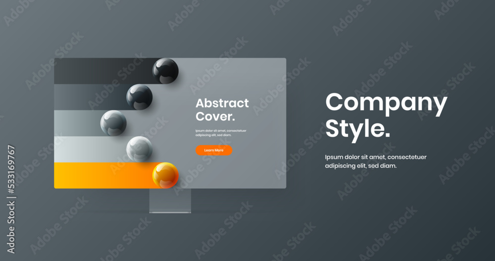 Unique monitor mockup presentation illustration. Abstract web project design vector template. Unique monitor mockup presentation illustration. Abstract web project design vector template.