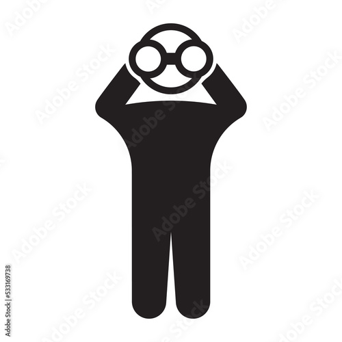 Using binoculars icon. Person look Vector illustration