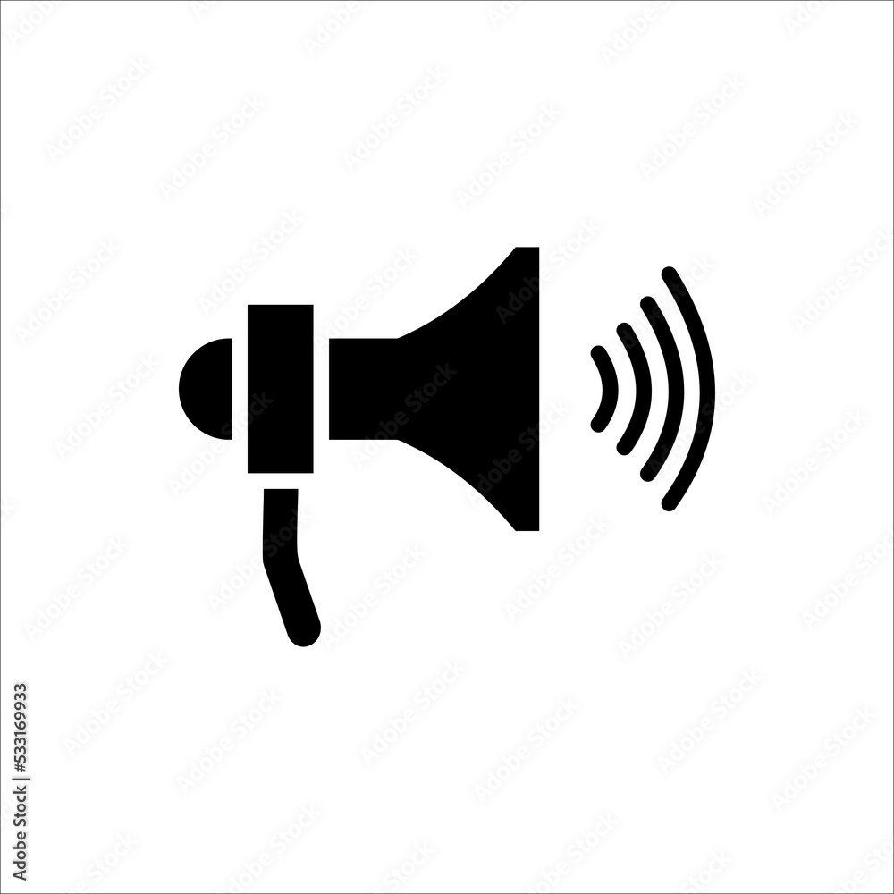 Megaphone icon vector on white background Megaphone icon vector on white background