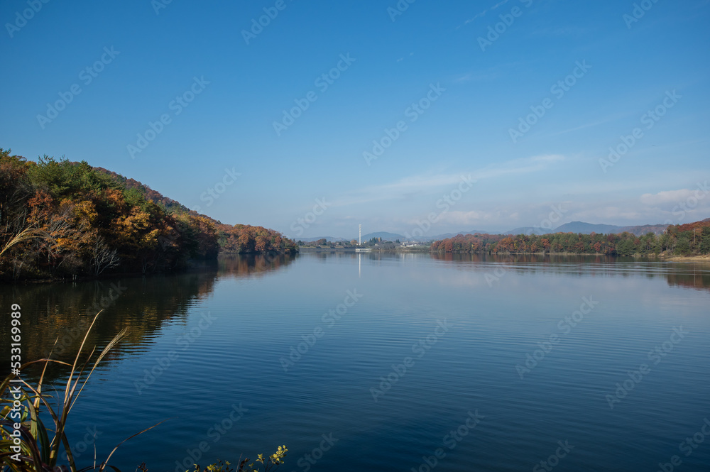 千丈寺湖(兵庫県三田市)の秋