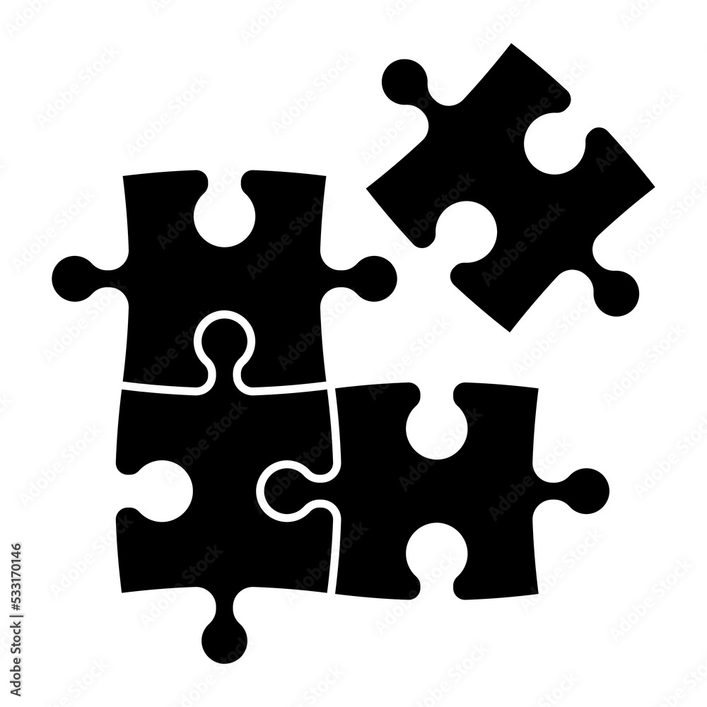 Puzzle pieces icon. Jigsaw vector illustration Puzzle pieces icon. Jigsaw vector illustration