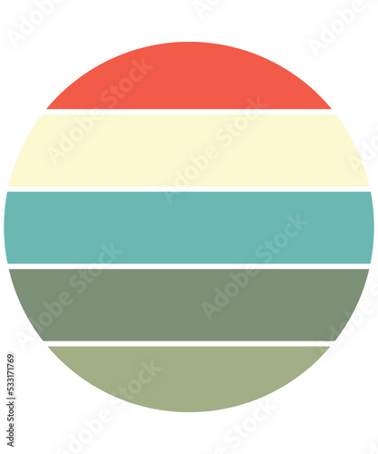 vintage retro striped sunset graphics. Vintage sunset collection in 70s 80s style. Regular and distressed retro sunset