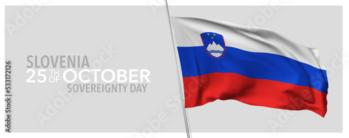 Free Download Slovenia sovereignty day greeting card, banner with template text vector illustration - GFXLoad