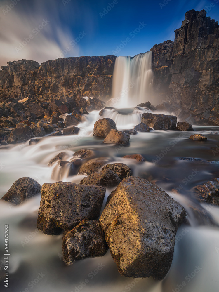 Öxarárfoss is a waterfall situated within Þingvellir National Park in South Iceland.