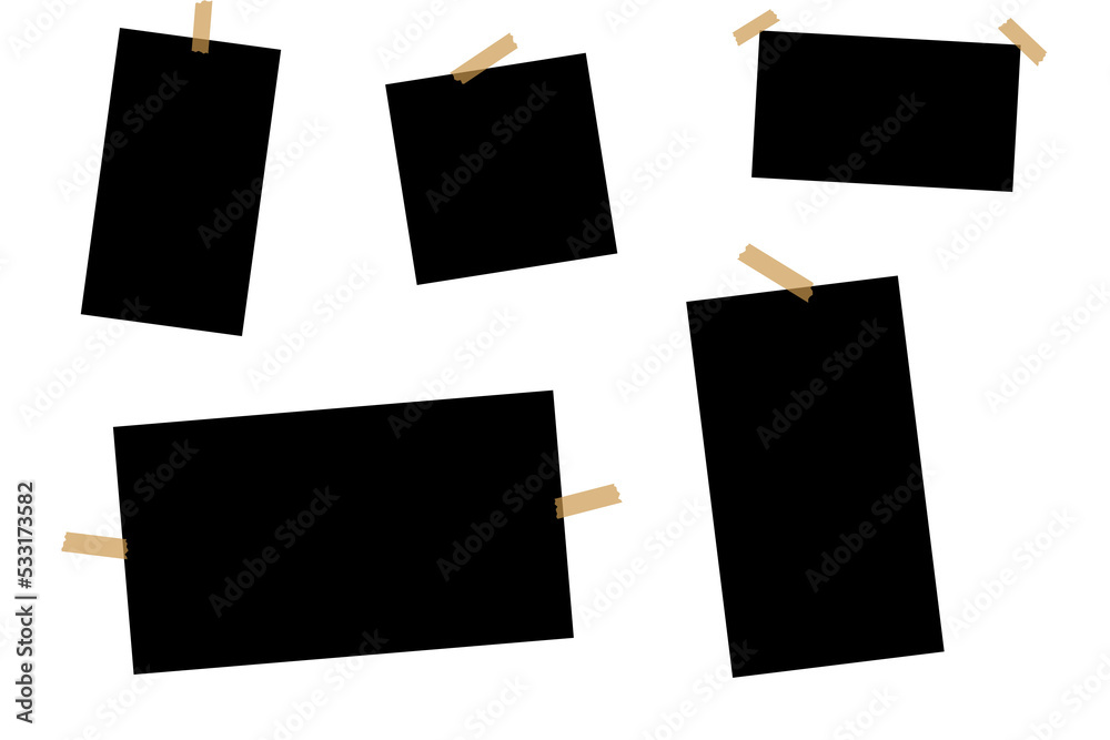 Empty black photo frame for stock isolated on transparent Empty black photo frame for stock isolated on transparent