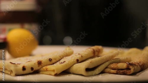 crepes with castor sugar - Candlemas - traveling video
