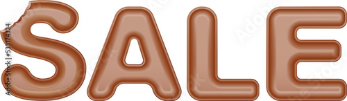 Schriftzug Sale aus Schokolade angeknabbert photo
