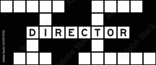 Alphabet letter in word director on crossword puzzle background