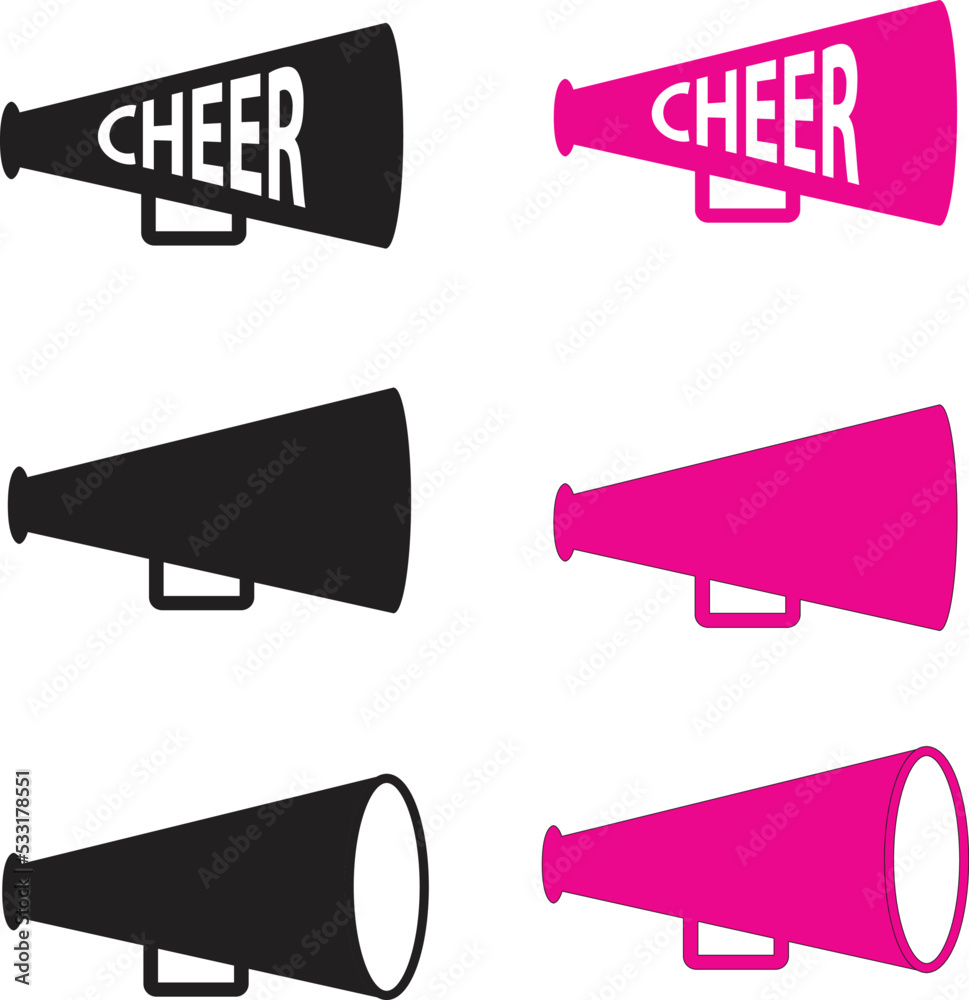custom made wallpaper toronto digitalCheers Megaphone icon on white background. Bullhorn sign. Cheerleader symbol. Cheer Pom Pom logo. flat style.