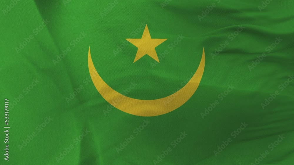 Gros plan 3d video 4k du drapeau Mauritanie Gros plan 3d video 4k du drapeau Mauritanie