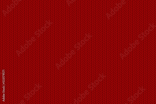 Slika na platnu Texture of knitted fabric. Cozy red knitting pattern