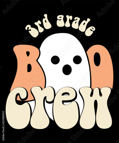 3rd Grade Boo Crew Teacher Student Funny Halloween Costume T-Shirt. This Funny Boo Crew Halloween Costume is a great gift for men, women, boys, girls, kids, teachers, student