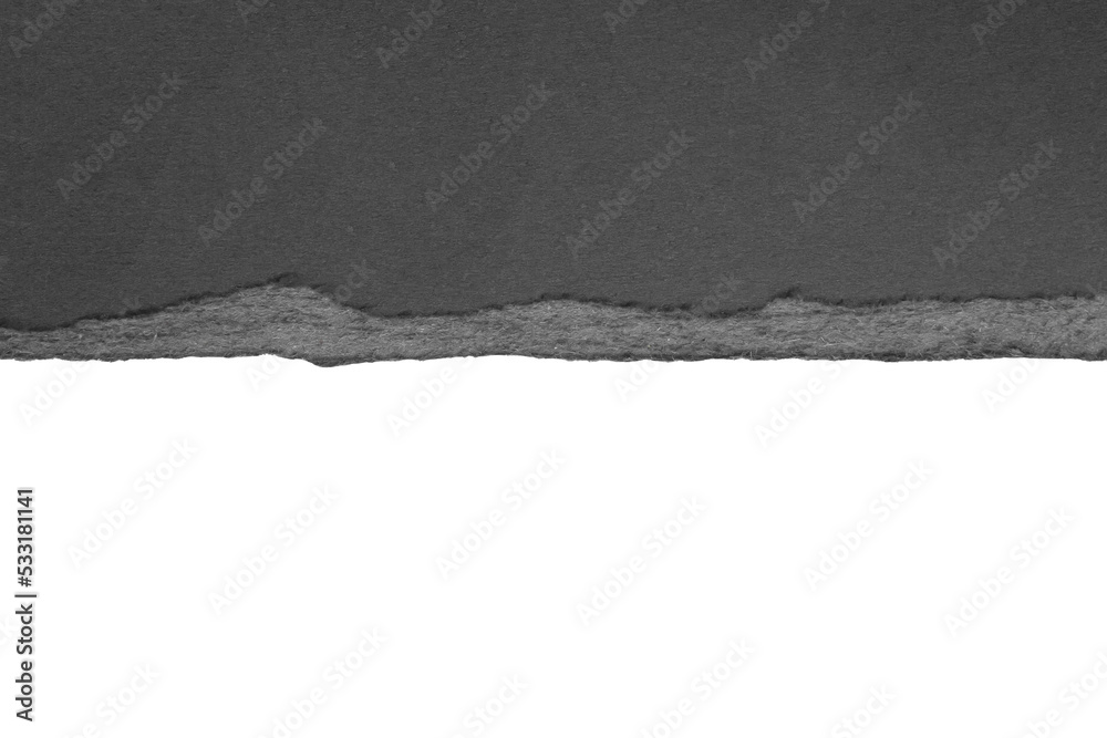 Black ripped paper torn edges strips isolated on white background Black ripped paper torn edges strips isolated on white background