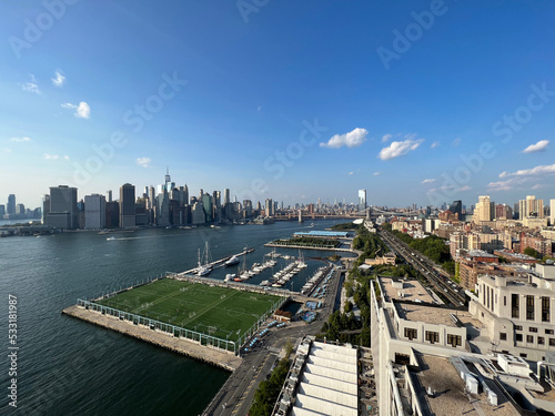 Photography Manhattan panorama, as seen from Brooklyn Heights, New York City