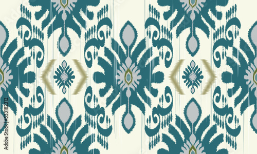 Beautiful ikat pattern - traditional silk fabric pattern used in the fashion industry and home interior decor. Batik. Uzbekistan culture.