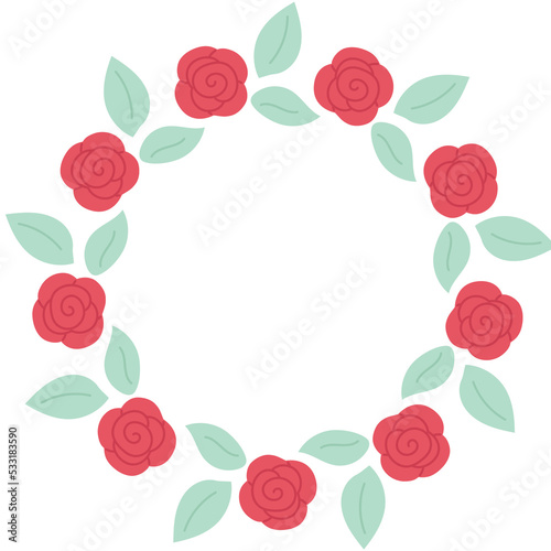 red roses floral wreath