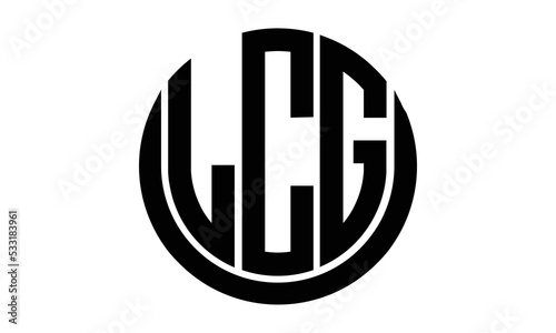 LCG shield in circle logo design vector template. lettermrk, wordmark, monogram symbol on white background. photo